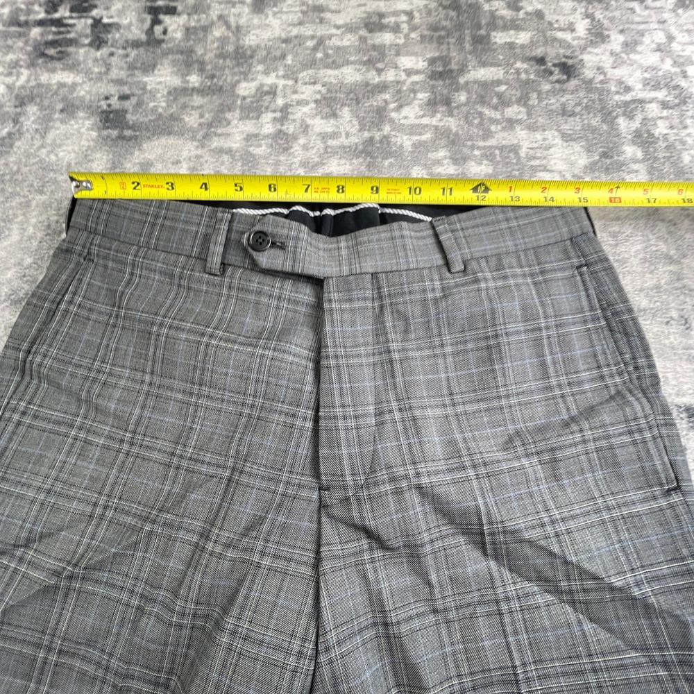 Brooks Brothers Regent Fit Dress Pants Mens 32x30 Gray Windowpane Plaid Wool - Picture 5 of 12